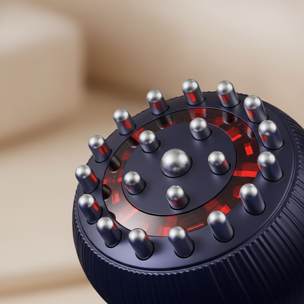 Detalle de 21 cabezales de masaje con luz roja terapéutica